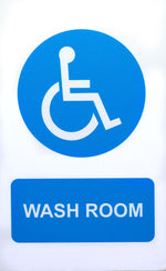 DUROSIGN WASHROOM WITH DISABLE PICTOGRAM | 5 MM ACRYLIC SIGN | HIGH RESOLUTION PRINT MEDIA | STRONG MOUNTING | SELF ADHESIVE | OUTDOOR | INDOOR | WALL | SIGN BY DUROSIGN