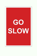 DUROSIGN GO SLOW PARKING-SIGN | 5MM PVC WITH RETRO REFLECTIVE GRAPHICS | HIGH RESOLUTION PRINT GRAPHICS |  STRONG MOUNTING | SCREWS PROVIDED | OUTDOOR | INDOOR | WALL | MOUNT | PARKING-SIGN BY DUROSIGN