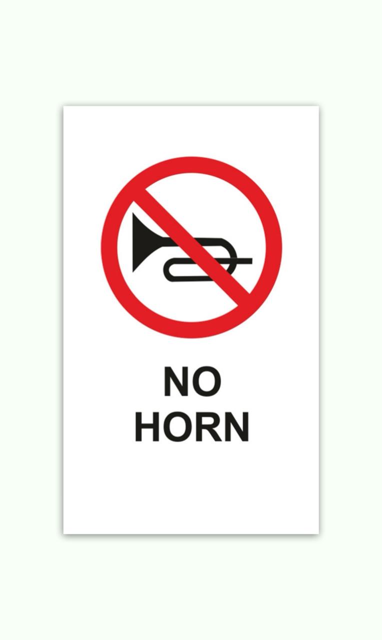 DUROSIGN NO HORN PARKING-SIGN | 5MM PVC WITH RETRO REFLECTIVE GRAPHICS | HIGH RESOLUTION PRINT GRAPHICS |  STRONG MOUNTING | SCREWS PROVIDED | OUTDOOR | INDOOR | WALL | MOUNT | PARKING-SIGN BY DUROSIGN