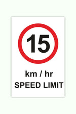 DUROSIGN SPEED LIMIT 15 KM/HR PARKING-SIGN | 5MM PVC WITH RETRO REFLECTIVE GRAPHICS | HIGH RESOLUTION PRINT GRAPHICS |  STRONG MOUNTING | SCREWS PROVIDED | OUTDOOR | INDOOR | WALL | MOUNT | PARKING-SIGN BY DUROSIGN