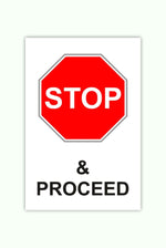 DUROSIGN STOP & PROCEED PARKING-SIGN | 5MM PVC WITH RETRO REFLECTIVE GRAPHICS | HIGH RESOLUTION PRINT GRAPHICS |  STRONG MOUNTING | SCREWS PROVIDED | OUTDOOR | INDOOR | WALL | MOUNT | PARKING-SIGN BY DUROSIGN