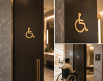 DUROSIGN WASHROOM SIGN FOR DISABLE - STAINLESS STEEL GOLD HIGH GLOSS FINISH CUTOUT WITH ACRYLIC BACKING