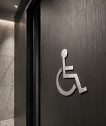 DUROSIGN WASHROOM SIGN FOR DISABLE - STAINLESS STEEL HIGH GLOSS FINISH CUTOUT WITH ACRYLIC BACKING