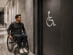 DUROSIGN WASHROOM SIGN FOR DISABLE - STAINLESS STEEL HIGH GLOSS FINISH CUTOUT WITH ACRYLIC BACKING