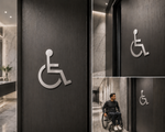 DUROSIGN WASHROOM SIGN FOR DISABLE - STAINLESS STEEL HIGH GLOSS FINISH CUTOUT WITH ACRYLIC BACKING