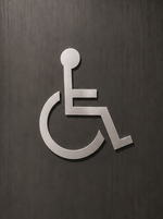 DUROSIGN WASHROOM SIGN FOR DISABLE - STAINLESS STEEL HIGH GLOSS FINISH CUTOUT WITH ACRYLIC BACKING