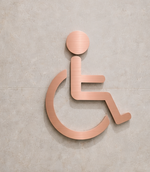 DUROSIGN WASHROOM SIGN FOR DISABLE - STAINLESS STEEL ROSE GOLD BRUSH FINISH CUTOUT WITH  ACRYLIC BACKING