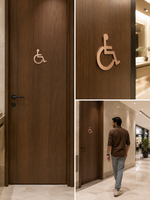 DUROSIGN WASHROOM SIGN FOR DISABLE - STAINLESS STEEL ROSE GOLD HIGH GLOSS FINISH CUTOUT WITH  ACRYLIC BACKING