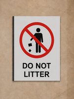 DUROSIGN DO NOT LITTER | 5 MM ACRYLIC SIGN | HIGH RESOLUTION PRINT MEDIA | STRONG MOUNTING | SELF ADHESIVE | OUTDOOR | INDOOR | WALL | SIGN BY DUROSIGN