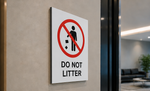 DUROSIGN DO NOT LITTER | 5 MM ACRYLIC SIGN | HIGH RESOLUTION PRINT MEDIA | STRONG MOUNTING | SELF ADHESIVE | OUTDOOR | INDOOR | WALL | SIGN BY DUROSIGN