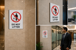 DUROSIGN DO NOT LITTER | 5 MM ACRYLIC SIGN | HIGH RESOLUTION PRINT MEDIA | STRONG MOUNTING | SELF ADHESIVE | OUTDOOR | INDOOR | WALL | SIGN BY DUROSIGN