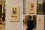 DUROSIGN ELEVATOR  WITH PICTOGRAM ECO-FRIENDLY-SIGN | 6MM WOODEN FINISH MATERIAL | HIGH RESOLUTION PRINT GRAPHICS | STRONG MOUNTING | SELF ADHESIVE | OUTDOOR | INDOOR | WALL | ECO-FRIENDLY-SIGN BY DUROSIGN