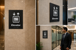 DUROSIGN ELEVATOR  WITH PICTOGRAM BRAILLE SIGN | 5 MM ACRYLIC SIGN | HIGH RESOLUTION PRINT MEDIA | STRONG MOUNTING | SELF ADHESIVE | OUTDOOR | INDOOR | WALL | BRAILLE SIGN BY DUROSIGN