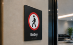 DUROSIGN ENTRY WITH PICTOGRAM BRAILLE SIGN | 5 MM ACRYLIC SIGN | HIGH RESOLUTION PRINT MEDIA | STRONG MOUNTING | SELF ADHESIVE | OUTDOOR | INDOOR | WALL | BRAILLE SIGN BY DUROSIGN