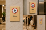 DUROSIGN ENTRY WITH PICTOGRAM ECO-FRIENDLY-SIGN | 6MM WOODEN FINISH MATERIAL | HIGH RESOLUTION PRINT GRAPHICS | STRONG MOUNTING | SELF ADHESIVE | OUTDOOR | INDOOR | WALL | ECO-FRIENDLY-SIGN BY DUROSIGN