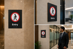 DUROSIGN ENTRY WITH PICTOGRAM BRAILLE SIGN | 5 MM ACRYLIC SIGN | HIGH RESOLUTION PRINT MEDIA | STRONG MOUNTING | SELF ADHESIVE | OUTDOOR | INDOOR | WALL | BRAILLE SIGN BY DUROSIGN