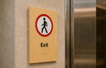 DUROSIGN EXIT WITH PICTOGRAM ECO-FRIENDLY-SIGN | 6MM WOODEN FINISH MATERIAL | HIGH RESOLUTION PRINT GRAPHICS | STRONG MOUNTING | SELF ADHESIVE | OUTDOOR | INDOOR | WALL | ECO-FRIENDLY-SIGN BY DUROSIGN