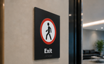 DUROSIGN EXIT WITH PICTOGRAM BRAILLE SIGN | 5 MM ACRYLIC SIGN | HIGH RESOLUTION PRINT MEDIA | STRONG MOUNTING | SELF ADHESIVE | OUTDOOR | INDOOR | WALL | BRAILLE SIGN BY DUROSIGN