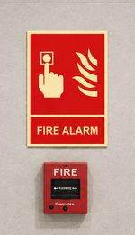 DUROSIGN FIRE ALARM SIGN | 5MM PVC WITH GLOW IN DARK MEDIA HIGH RESOLUTION PRINT MEDIA | STRONG MOUNTING | SELF ADHESIVE | OUTDOOR | INDOOR | WALL | SIGN BY DUROSIGN