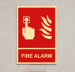 DUROSIGN FIRE ALARM SIGN | 5MM PVC WITH GLOW IN DARK MEDIA HIGH RESOLUTION PRINT MEDIA | STRONG MOUNTING | SELF ADHESIVE | OUTDOOR | INDOOR | WALL | SIGN BY DUROSIGN