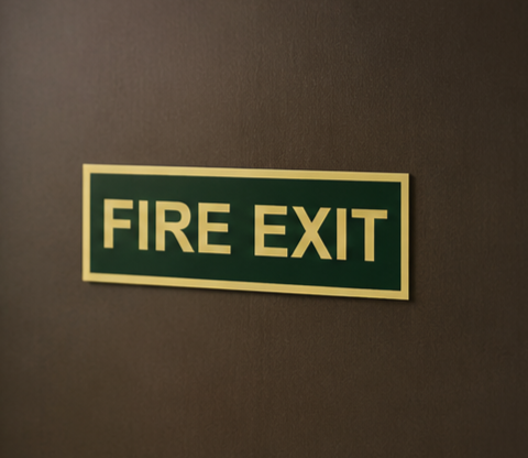 DUROSIGN FIRE EXIT SIGN | 5MM PVC WITH GLOW IN DARK MEDIA HIGH RESOLUTION PRINT MEDIA | STRONG MOUNTING | SELF ADHESIVE | OUTDOOR | INDOOR | WALL | SIGN BY DUROSIGN