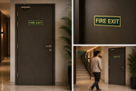 DUROSIGN FIRE EXIT SIGN | 5MM PVC WITH GLOW IN DARK MEDIA HIGH RESOLUTION PRINT MEDIA | STRONG MOUNTING | SELF ADHESIVE | OUTDOOR | INDOOR | WALL | SIGN BY DUROSIGN
