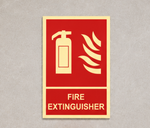 DUROSIGN FIRE EXTINGUISHER SIGN | 5MM PVC WITH GLOW IN DARK MEDIA HIGH RESOLUTION PRINT MEDIA | STRONG MOUNTING | SELF ADHESIVE | OUTDOOR | INDOOR | WALL | SIGN BY DUROSIGN
