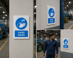 DUROSIGN HAND WASH | 5 MM ACRYLIC SIGN | HIGH RESOLUTION PRINT MEDIA | STRONG MOUNTING | SELF ADHESIVE | OUTDOOR | INDOOR | WALL | SIGN