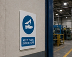 DUROSIGN KEEP YOUR SHOES HERE | 5 MM ACRYLIC SIGN | HIGH RESOLUTION PRINT MEDIA | STRONG MOUNTING | SELF ADHESIVE | OUTDOOR | INDOOR | WALL | SIGN BY DUROSIGN