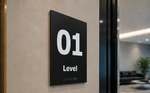 DUROSIGN LEVEL INDICATOR WITH PICTOGRAM BRAILLE SIGN | 5 MM ACRYLIC SIGN | HIGH RESOLUTION PRINT MEDIA | STRONG MOUNTING | SELF ADHESIVE | OUTDOOR | INDOOR | WALL | BRAILLE SIGN BY DUROSIGN