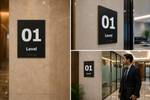 DUROSIGN LEVEL INDICATOR WITH PICTOGRAM BRAILLE SIGN | 5 MM ACRYLIC SIGN | HIGH RESOLUTION PRINT MEDIA | STRONG MOUNTING | SELF ADHESIVE | OUTDOOR | INDOOR | WALL | BRAILLE SIGN BY DUROSIGN