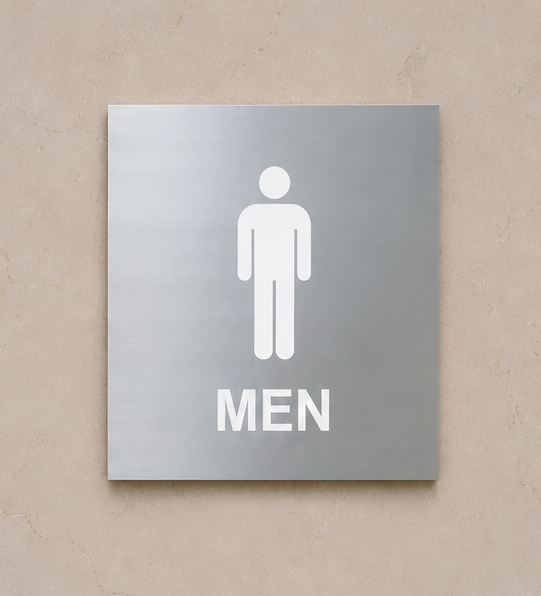 DUROSIGN WASHROOM SIGN  FOR MEN - STAINLESS STEEL
