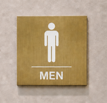 DUROSIGN WASHROOM SIGN  FOR MEN - STAINLESS STEEL GOLD BRUSH FINISH