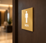 DUROSIGN WASHROOM SIGN FOR MEN - STAINLESS STEEL GOLD HIGH GLOSS FINISH