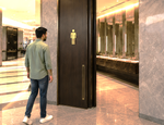 DUROSIGN WASHROOM SIGN FOR MEN - STAINLESS STEEL GOLD HIGH GLOSS FINISH CUTOUT WITH ACRYLIC BACKING
