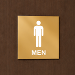 DUROSIGN WASHROOM SIGN FOR MEN - STAINLESS STEEL GOLD HIGH GLOSS FINISH