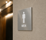 DUROSIGN WASHROOM SIGN FOR MEN - STAINLESS STEEL HIGH GLOSS FINISH