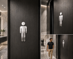 DUROSIGN WASHROOM SIGN FOR MEN - STAINLESS STEEL HIGH GLOSS FINISH CUTOUT WITH  ACRYLIC BACKING