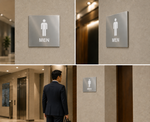 DUROSIGN WASHROOM SIGN FOR MEN - STAINLESS STEEL HIGH GLOSS FINISH