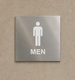 DUROSIGN WASHROOM SIGN FOR MEN - STAINLESS STEEL HIGH GLOSS FINISH