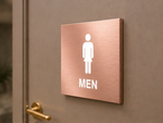 DUROSIGN WASHROOM SIGN FOR MEN - STAINLESS STEEL ROSE GOLD BRUSH FINISH