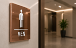 DUROSIGN WASHROOM SIGN FOR MEN - STAINLESS STEEL ROSE GOLD HIGH GLOSS FINISH