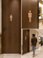 DUROSIGN WASHROOM SIGN FOR MEN - STAINLESS STEEL ROSE GOLD HIGH GLOSS FINISH CUTOUT WITH  ACRYLIC BACKING