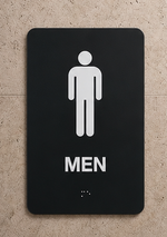 DUROSIGN MEN WASHROOM WITH PICTOGRAM BRAILLE SIGN | 5 MM ACRYLIC SIGN | HIGH RESOLUTION PRINT MEDIA | STRONG MOUNTING | SELF ADHESIVE | OUTDOOR | INDOOR | WALL | BRAILLE SIGN BY DUROSIGN