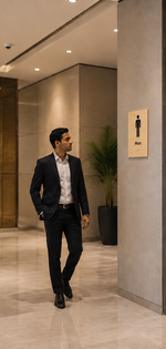 DUROSIGN MEN WITH PICTOGRAM ECO-FRIENDLY-SIGN | 6MM WOODEN FINISH MATERIAL | HIGH RESOLUTION PRINT GRAPHICS | STRONG MOUNTING | SELF ADHESIVE | OUTDOOR | INDOOR | WALL | ECO-FRIENDLY-SIGN BY DUROSIGN