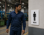 DUROSIGN MEN WITH PICTOGRAM| 5 MM ACRYLIC SIGN | HIGH RESOLUTION PRINT MEDIA | STRONG MOUNTING | SELF ADHESIVE | OUTDOOR | INDOOR | WALL | SIGN