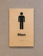 DUROSIGN MEN WITH PICTOGRAM ECO-FRIENDLY-SIGN | 6MM WOODEN FINISH MATERIAL | HIGH RESOLUTION PRINT GRAPHICS | STRONG MOUNTING | SELF ADHESIVE | OUTDOOR | INDOOR | WALL | ECO-FRIENDLY-SIGN BY DUROSIGN