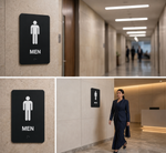DUROSIGN MEN WASHROOM WITH PICTOGRAM BRAILLE SIGN | 5 MM ACRYLIC SIGN | HIGH RESOLUTION PRINT MEDIA | STRONG MOUNTING | SELF ADHESIVE | OUTDOOR | INDOOR | WALL | BRAILLE SIGN BY DUROSIGN