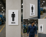 DUROSIGN MEN WITH PICTOGRAM| 5 MM ACRYLIC SIGN | HIGH RESOLUTION PRINT MEDIA | STRONG MOUNTING | SELF ADHESIVE | OUTDOOR | INDOOR | WALL | SIGN