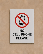 DUROSIGN NO CELL PHONE PLEASE | 5 MM ACRYLIC SIGN | HIGH RESOLUTION PRINT MEDIA | STRONG MOUNTING | SELF ADHESIVE | OUTDOOR | INDOOR | WALL | SIGN BY DUROSIGN